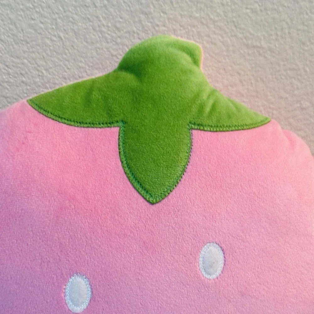 Pink Strawberry Throw Pillow 13